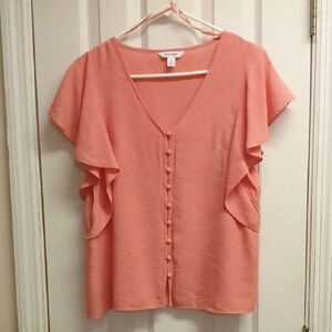 Nine West Coral Button-Down Women's Top